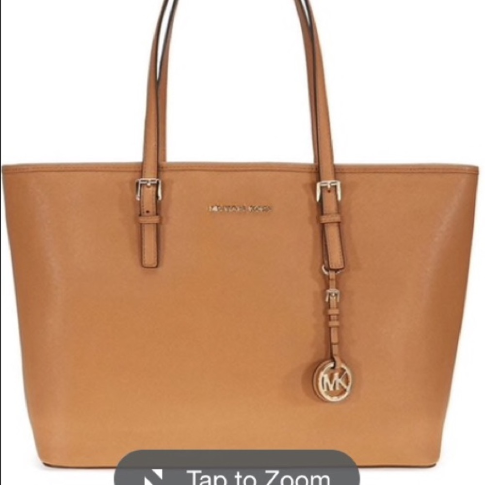 New Michael Kors jet set tote brown medium topzip
